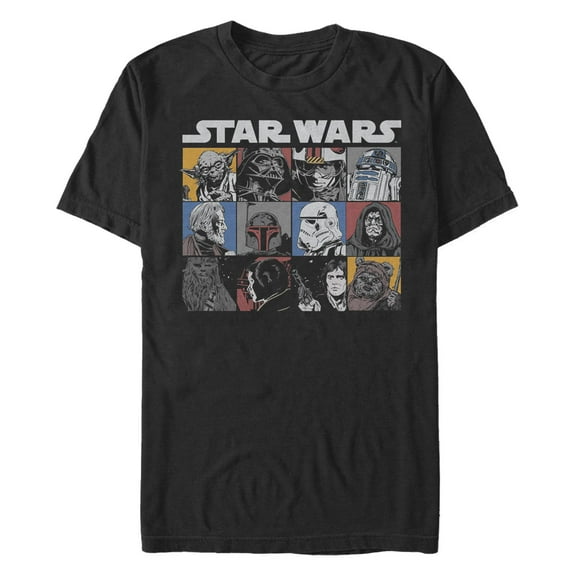 Men's Star Wars: A New Hope Character Grid Retro Graphic T-Shirt