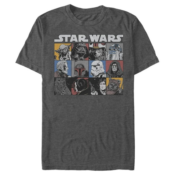 Men's Star Wars: A New Hope Character Grid Retro Graphic T-Shirt