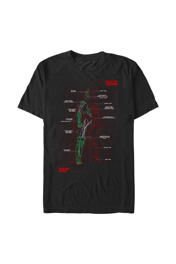 Men's Star Wars: A New Hope Dark Side Schematic  Graphic T-Shirt
