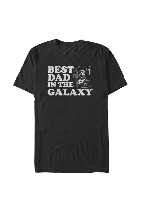 Men's Star Wars: A New Hope Darth Vader Best Dad in the Galaxy Mug  Graphic T-Shirt