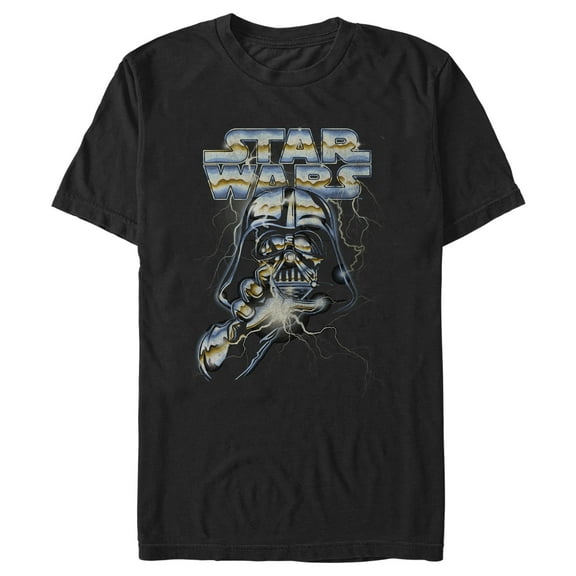 Men's Star Wars: A New Hope Darth Vader Metallic Portrait  Graphic Tee Black Medium