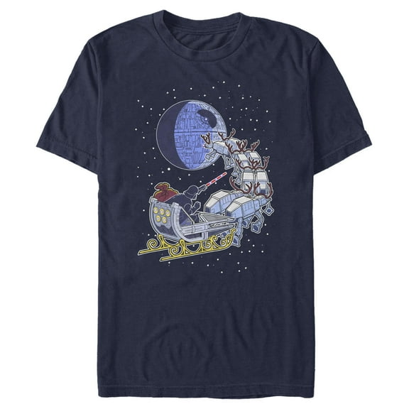 Men's Star Wars: A New Hope Darth Vader Santa Claus Sleigh  Graphic T-Shirt