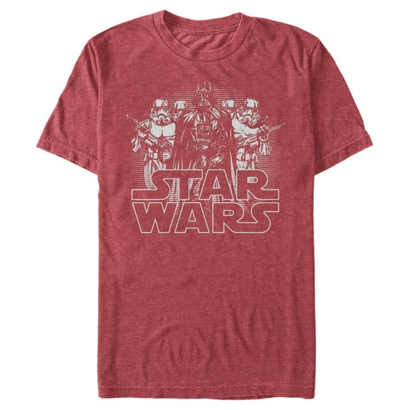 Men's Star Wars: A New Hope Darth Vader Stormtroopers Distressed Logo Graphic T-Shirt