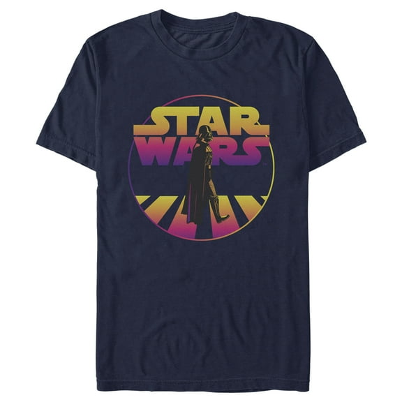 Men's Star Wars: A New Hope Darth Vader Walking  Graphic Tee Navy Blue Large