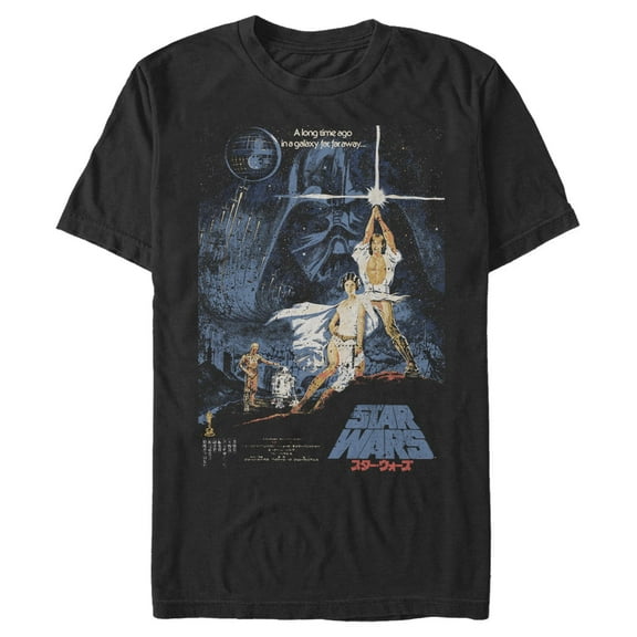Men's Star Wars: A New Hope Distressed A New Hope Retro Poster  Graphic T-Shirt