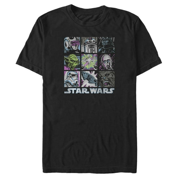 Men's Star Wars: A New Hope Distressed Character Squares Graphic T-Shirt