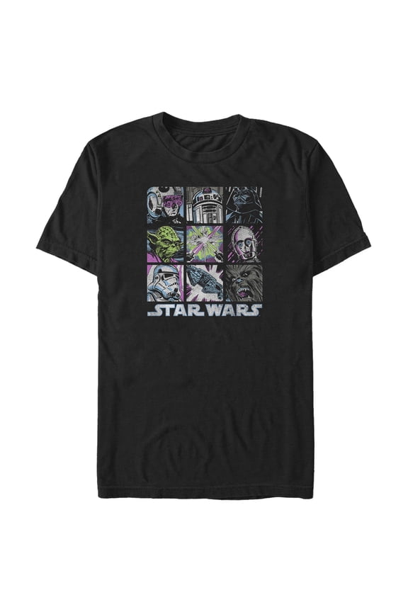 Men's Star Wars: A New Hope Distressed Character Squares  Graphic T-Shirt