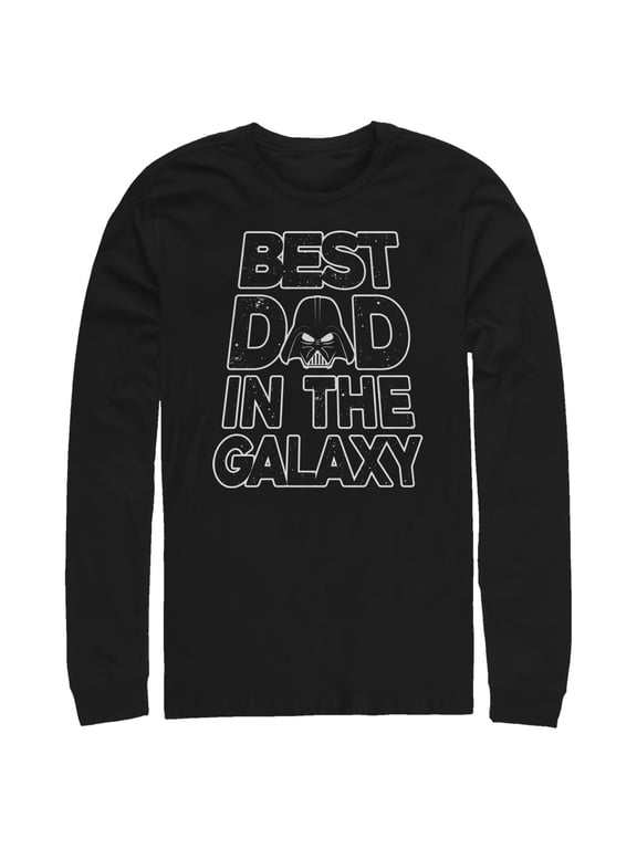 Men's Star Wars: A New Hope Father's Day Best Dad Darth Vader Helmet Long Sleeve Shirt