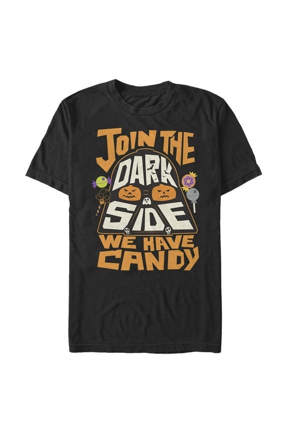 Men's Star Wars: A New Hope Halloween Join The Dark Side We Have Candy Darth Vader Graphic Tee Black Large