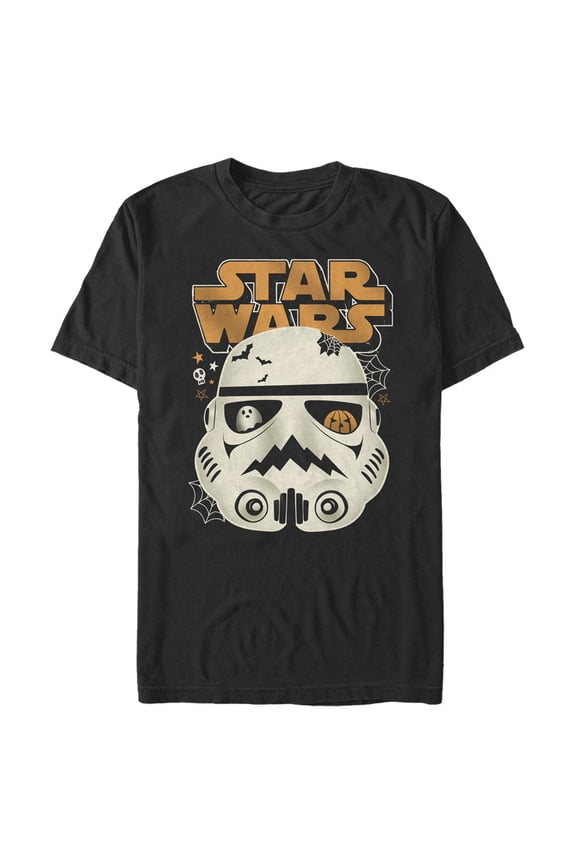 Men's Star Wars: A New Hope Halloween Scary Stormtrooper Helmet Graphic Tee Black Small