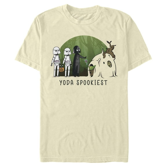 Men's Star Wars: A New Hope Halloween Yoda Spookiest Graphic Tee Beige 2X Large