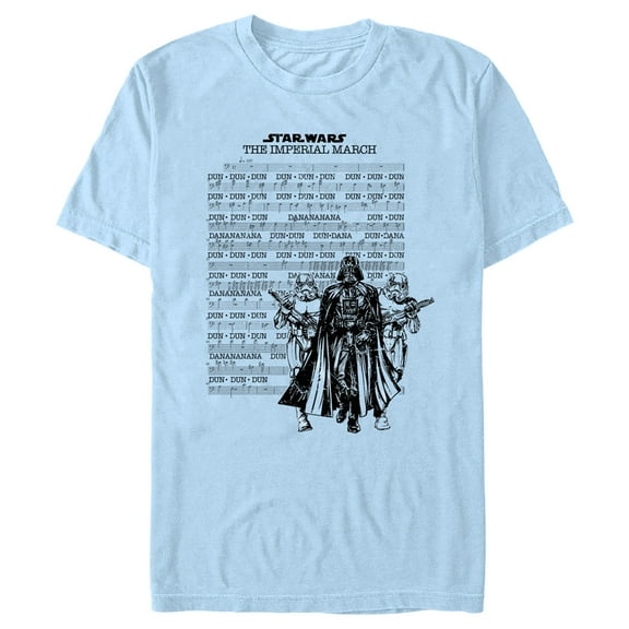 Men's Star Wars: A New Hope Imperial March Music Sheet Graphic Tee Light Blue Medium