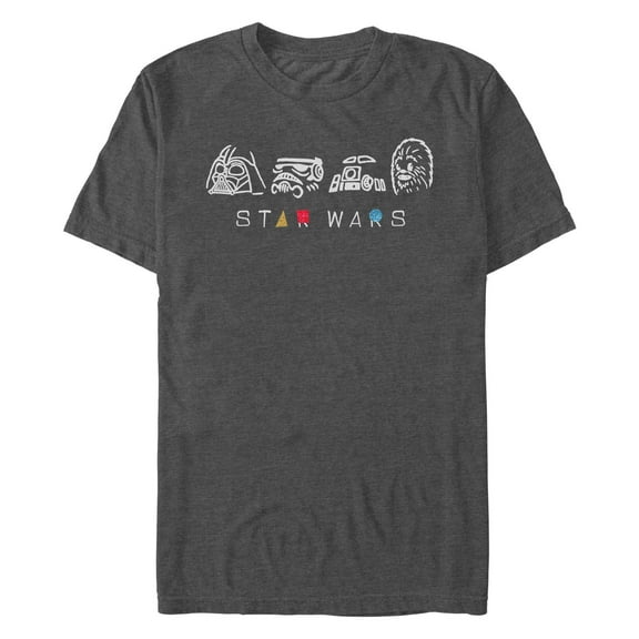 Men's Star Wars: A New Hope Line Art Characters Graphic T-Shirt