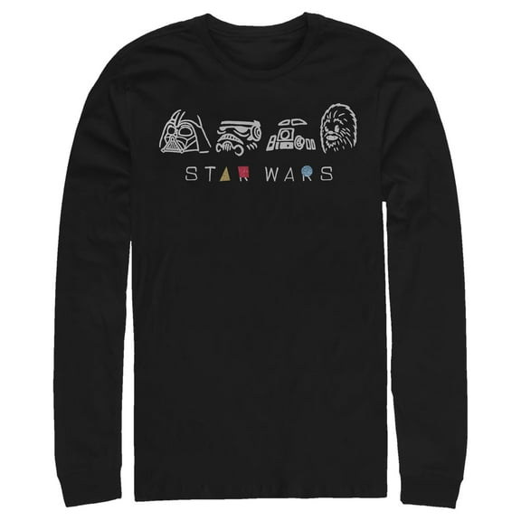 Men's Star Wars: A New Hope Line Art Characters  Long Sleeve Shirt