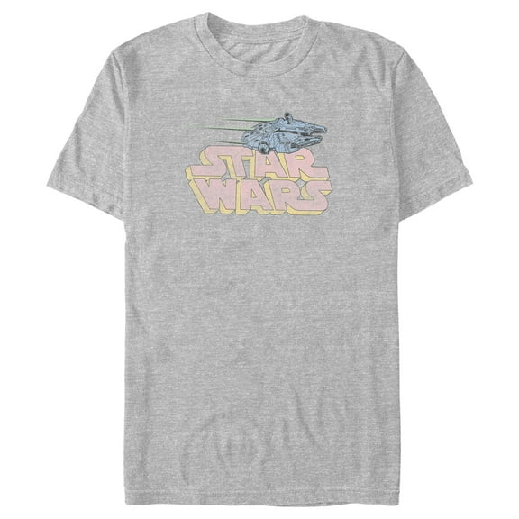 Men's Star Wars: A New Hope Millennium Falcon Pink Logo  Graphic T-Shirt