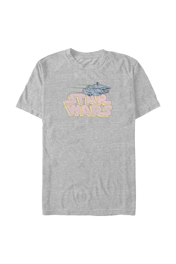 Men's Star Wars: A New Hope Millennium FalconĀ Pink Logo Graphic T-Shirt