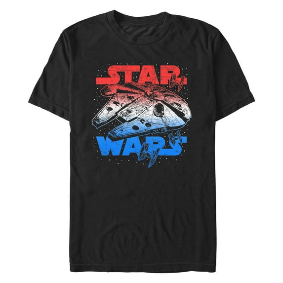 Men's Star Wars: A New Hope Patriotic Vintage Millennium Falcon Graphic T-Shirt