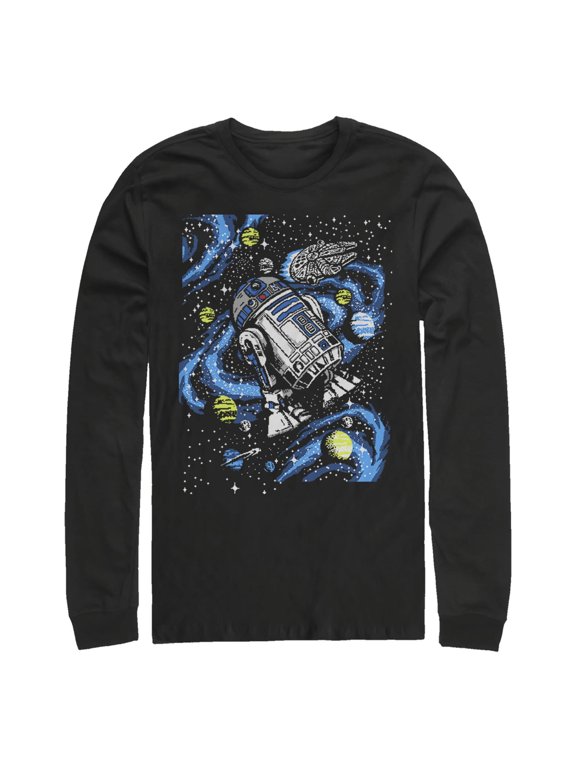 Men's Star Wars: A New Hope R2-D2 Floating in Space Long Sleeve Shirt