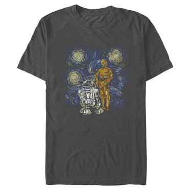 Men's Star Wars: A New Hope R2-D2 and C-3PO Starry Night  Graphic T-Shirt