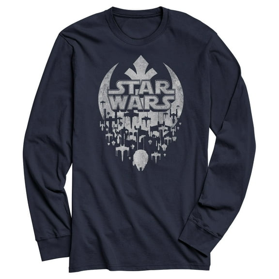 Men's Star Wars: A New Hope Rebel Logo Fade Ships  Long Sleeve Shirt