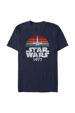 Men's Star Wars: A New Hope Retro Distressed X-Wing Stripes Logo Graphic T-Shirt