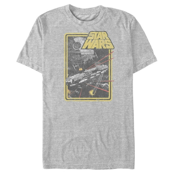 Men's Star Wars: A New Hope Retro Starships in Action  Graphic T-Shirt