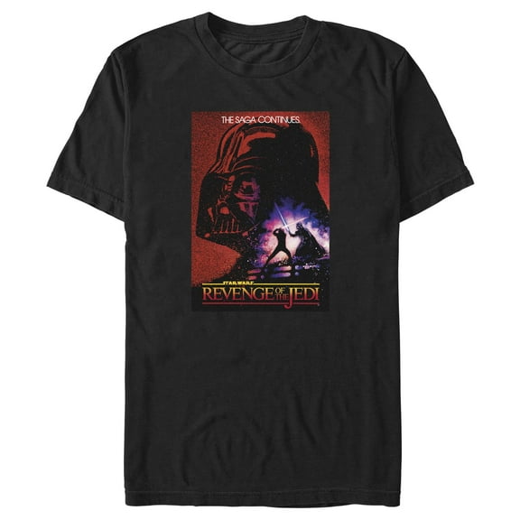 Men's Star Wars: A New Hope Return of the Jedi The Saga Continues Poster  Graphic T-Shirt