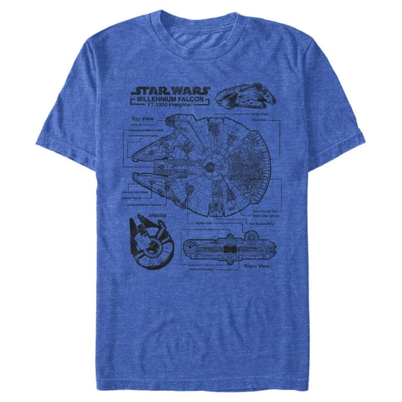Men's Star Wars: A New Hope Solo's Hunk of Junk Schematics Graphic T-Shirt