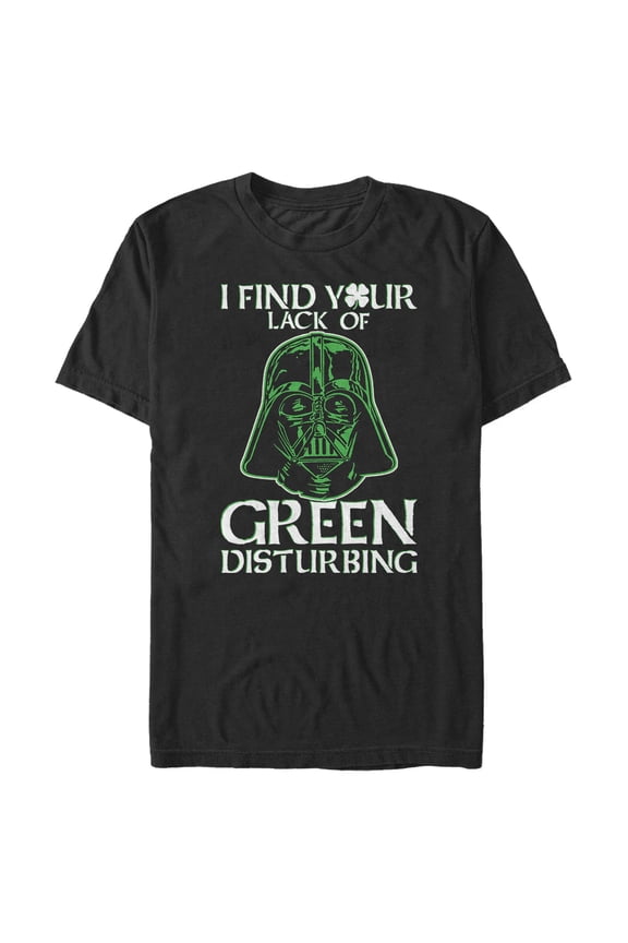Men's Star Wars: A New Hope St. Patrick's Day Vader Lack of Green Clover  Graphic T-Shirt