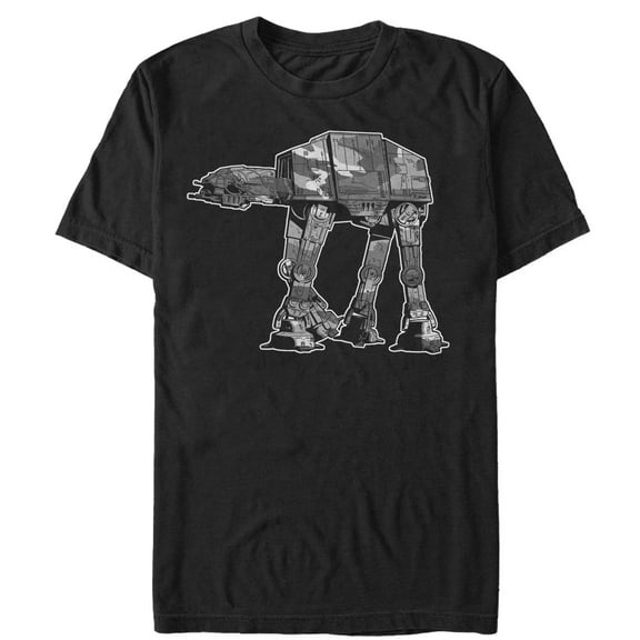 Men's Star Wars AT-AT Camo Graphic Tee Black Large