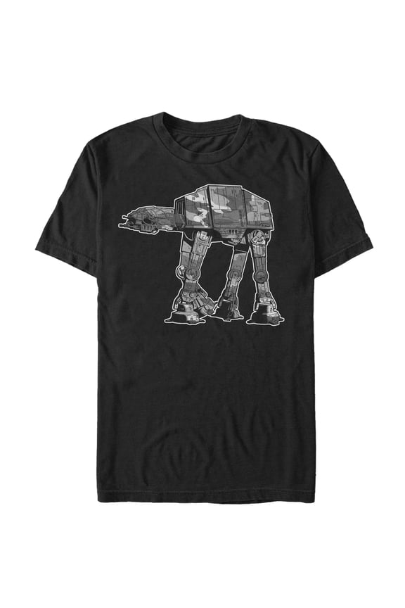 Men's Star Wars AT-AT Camo Graphic Tee Black Large