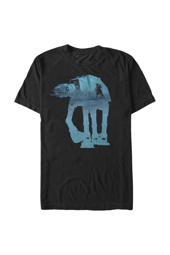 Men's Star Wars AT-AT Tauntaun Silhouette Graphic Tee Black Small