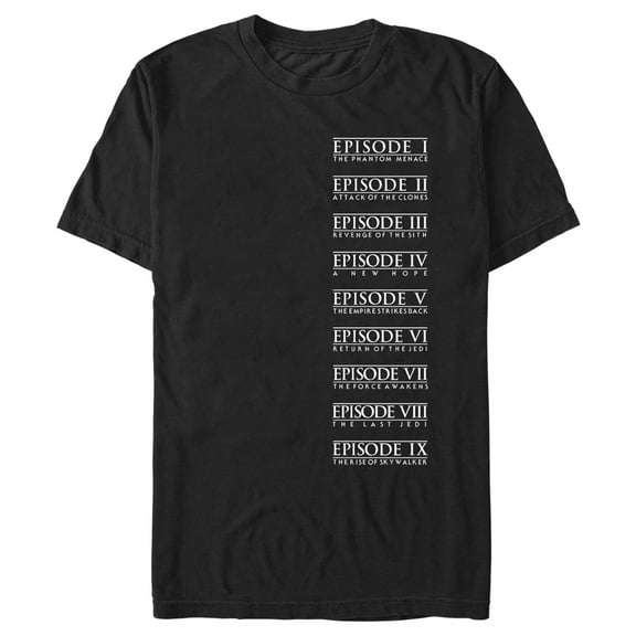 Men's Star Wars All Episode Logos Graphic Tee Black 2X Large
