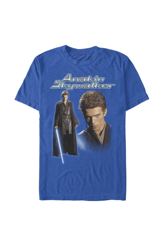 Men's Star Wars Anakin Skywalker Lightsaber Graphic Tee Royal Blue Medium