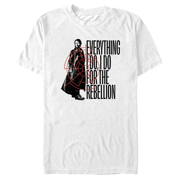 Men's Star Wars: Andor Cassian Everything I Do For the Rebellion Graphic Tee White 2X Large