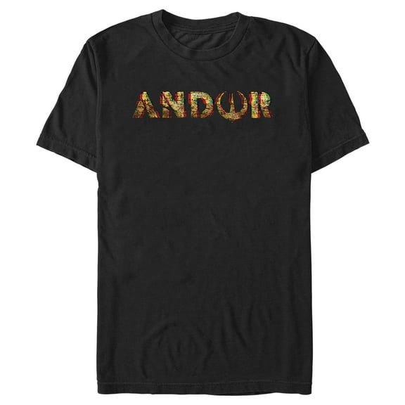 Men's Star Wars: Andor Corrupted Logo Graphic Tee Black 3X Large
