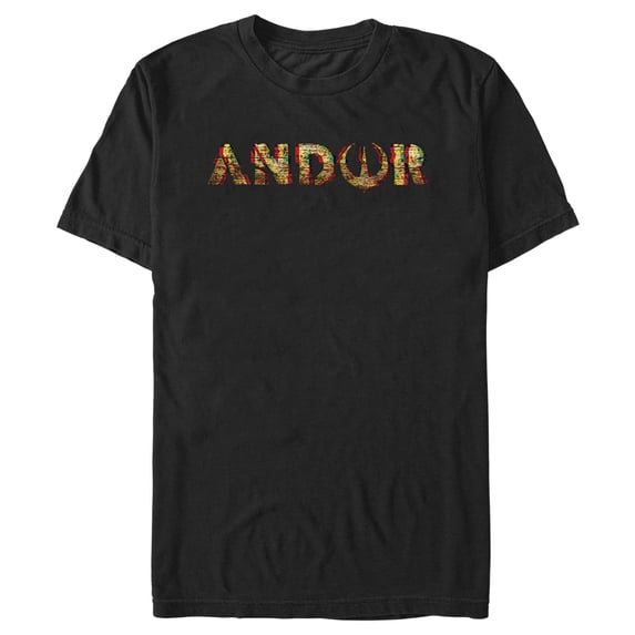 Men's Star Wars: Andor Corrupted Logo Graphic Tee Black Large
