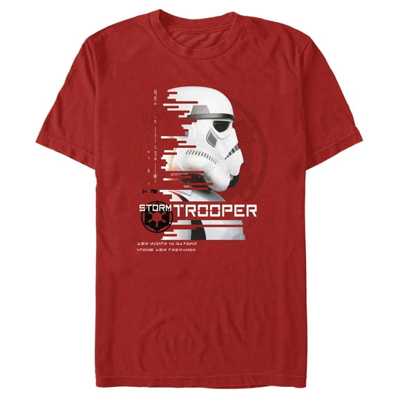 Men's Star Wars: Andor Stormtrooper Glitched Graphic Tee Red Medium