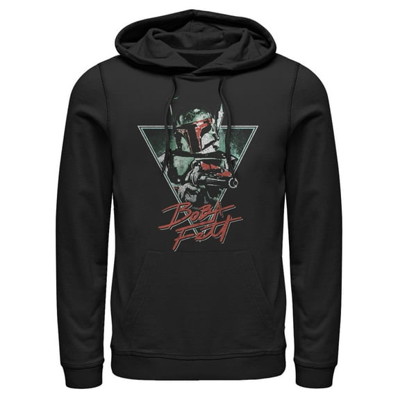 Men's Star Wars Artistic Boba Fett Pull Over Hoodie Black Large