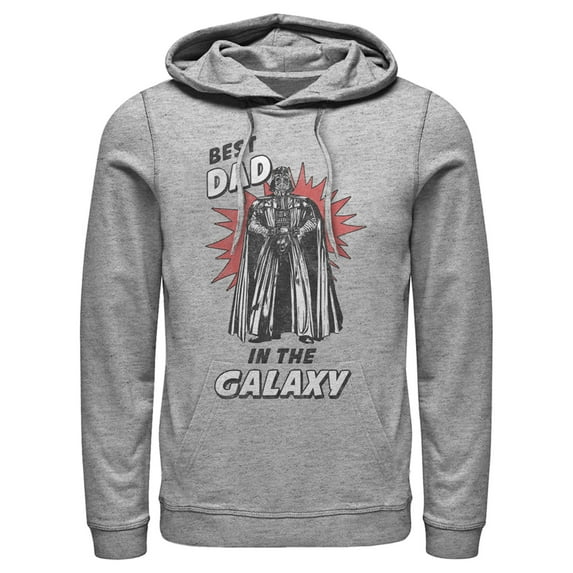 Men's Star Wars Best Dad in the Galaxy Darth Vader Pull Over Hoodie Athletic Heather Large