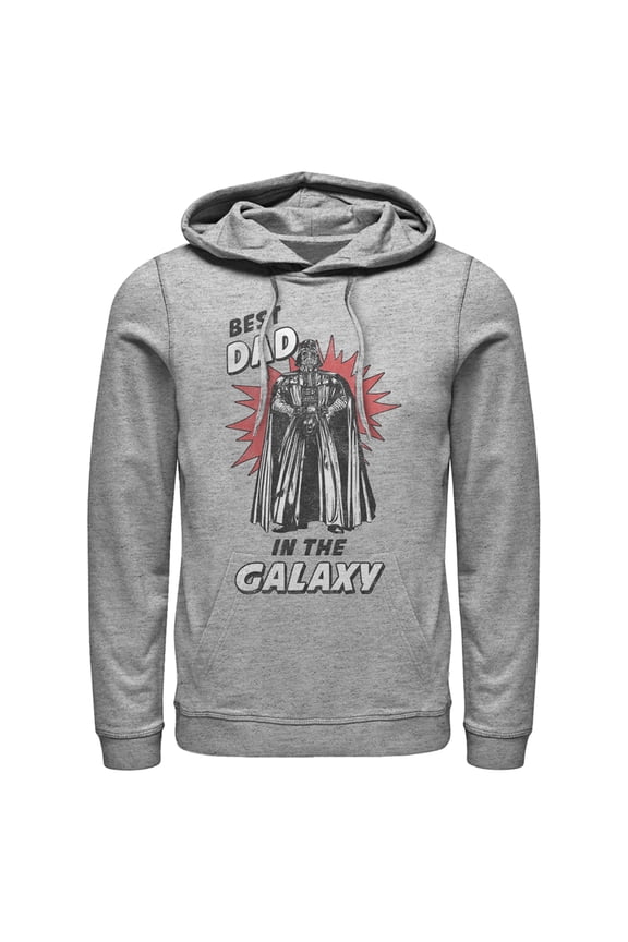 Men's Star Wars Best Dad in the Galaxy Darth Vader Pull Over Hoodie Athletic Heather Large