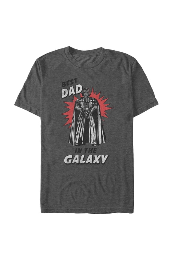 Men's Star Wars Best Dad in the Galaxy Graphic Tee Charcoal Heather 3X Large