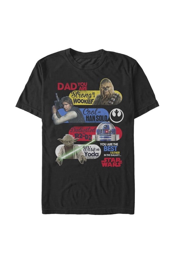 Men's Star Wars Best Father Qualities Graphic Tee Black 2X Large