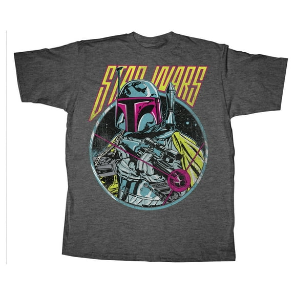 Men's Star Wars Boba Fett Blaster Graphic Tee Charcoal Heather Small