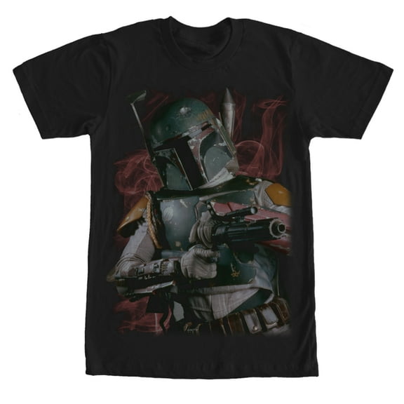Men's Star Wars Boba Fett Bounty Hunter Smoke  Graphic Tee Black Large