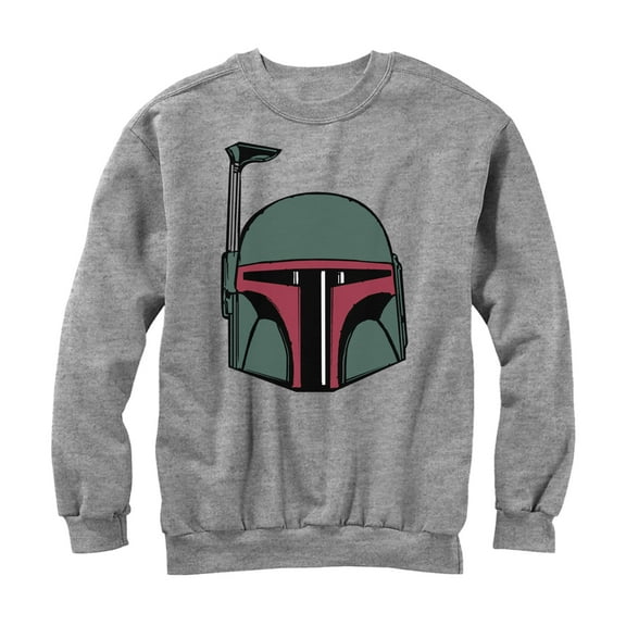 Men's Star Wars Boba Fett Helmet  Sweatshirt Athletic Heather Large