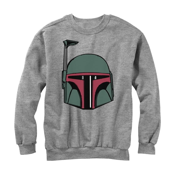 Men's Star Wars Boba Fett Helmet Sweatshirt Athletic Heather Small
