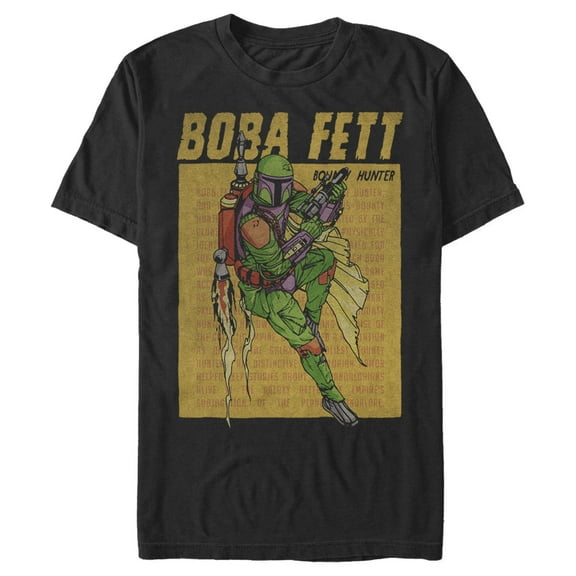 Men's Star Wars Boba Fett Jet Pack Graphic Tee Black Medium