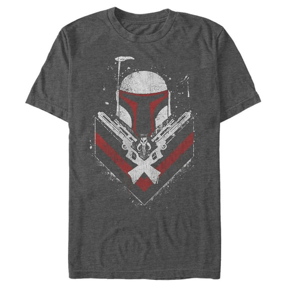 Men's Star Wars Boba Fett No Threats Only Promises Graphic Tee Charcoal Heather Medium