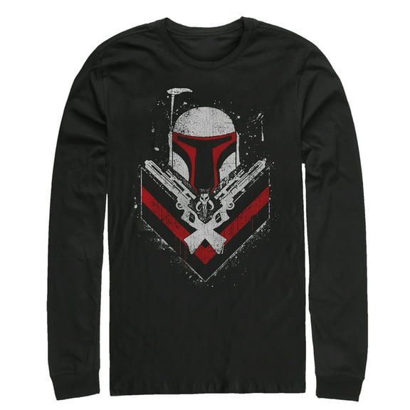 Men's Star Wars Boba Fett No Threats Only Promises  Long Sleeve Shirt Black X Large